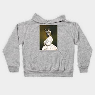 Rabbit Woman In White Kids Hoodie